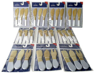 Design Group Bamboo Mini Cheese Utensils 2 Boxes 20 Packs Cheese Knives Spreader